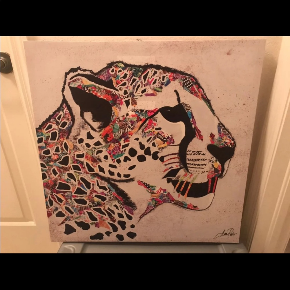 2 colorful animal paintings